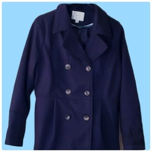 A NEW DAY - Dark Blue Wool Blend Dress Coat Size Large